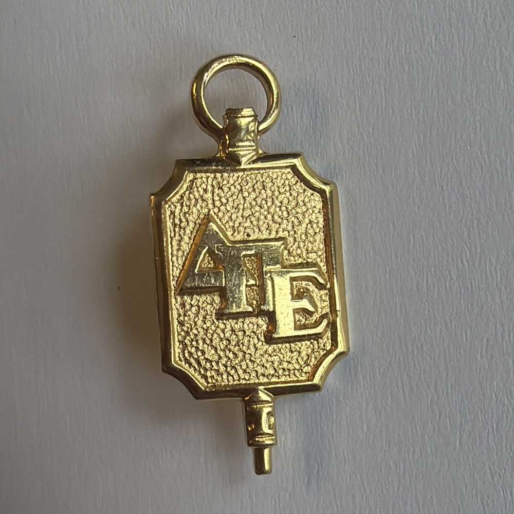 Vintage Gold Filled Delta Pi Epsilon Watch FOB Key‎ Lapel Pin Fraternity